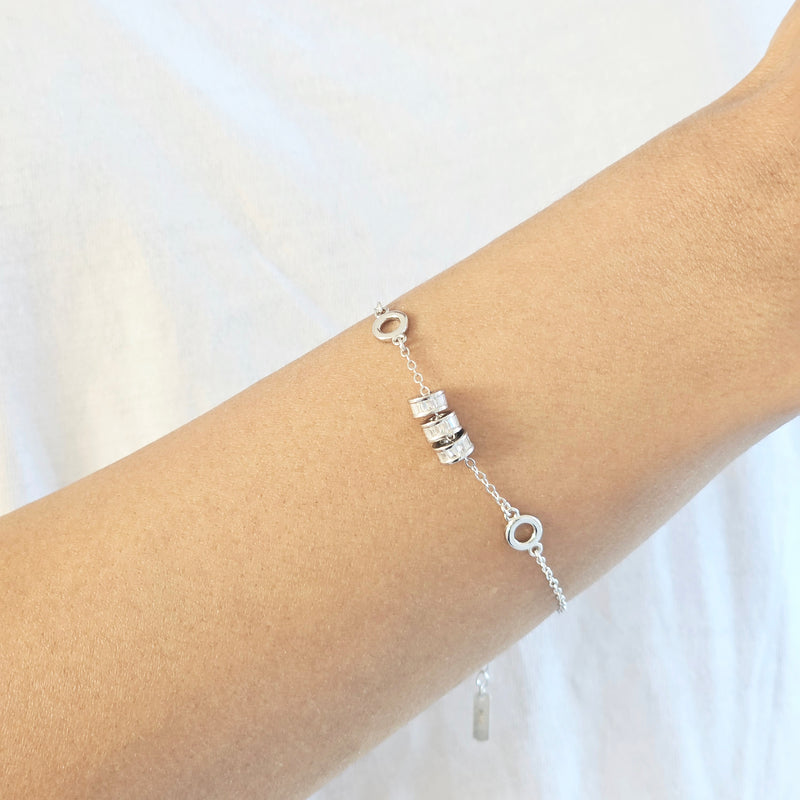 Baguette Diamond Bracelet Silver