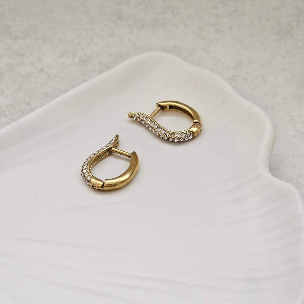 dainty gold oval hoops, stacking hoops, layering jewellery