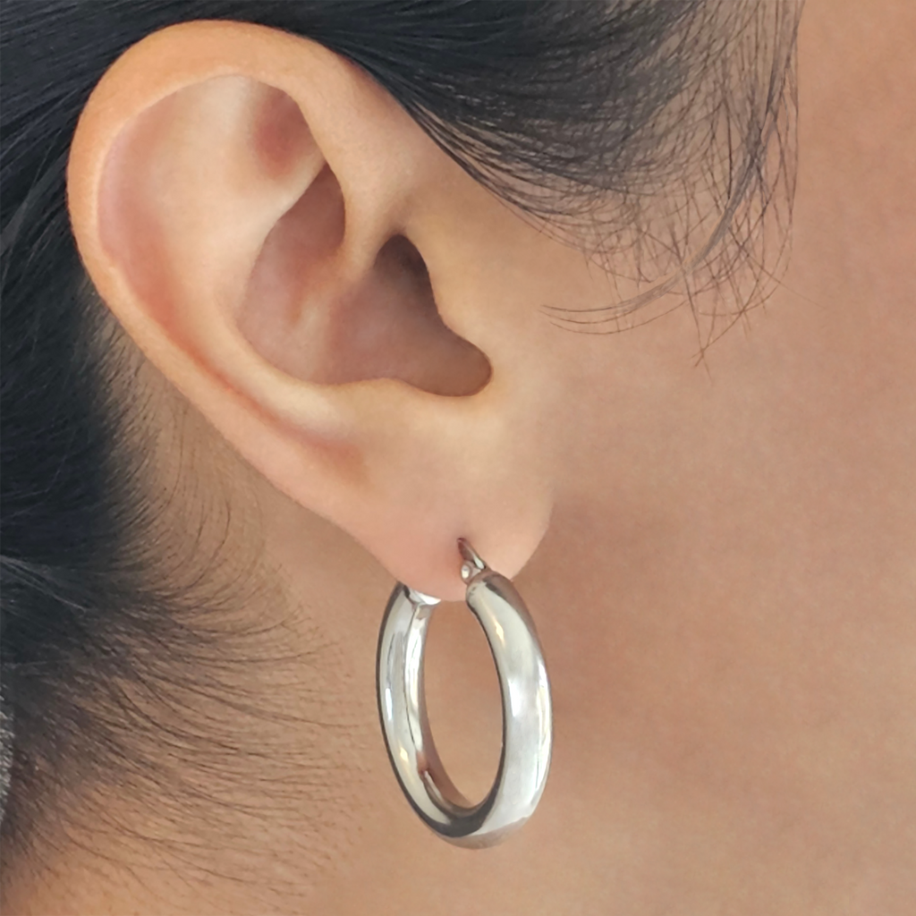 Small Silver Hoops I Non Tarnish Silver Hoops I Safana Jewellery