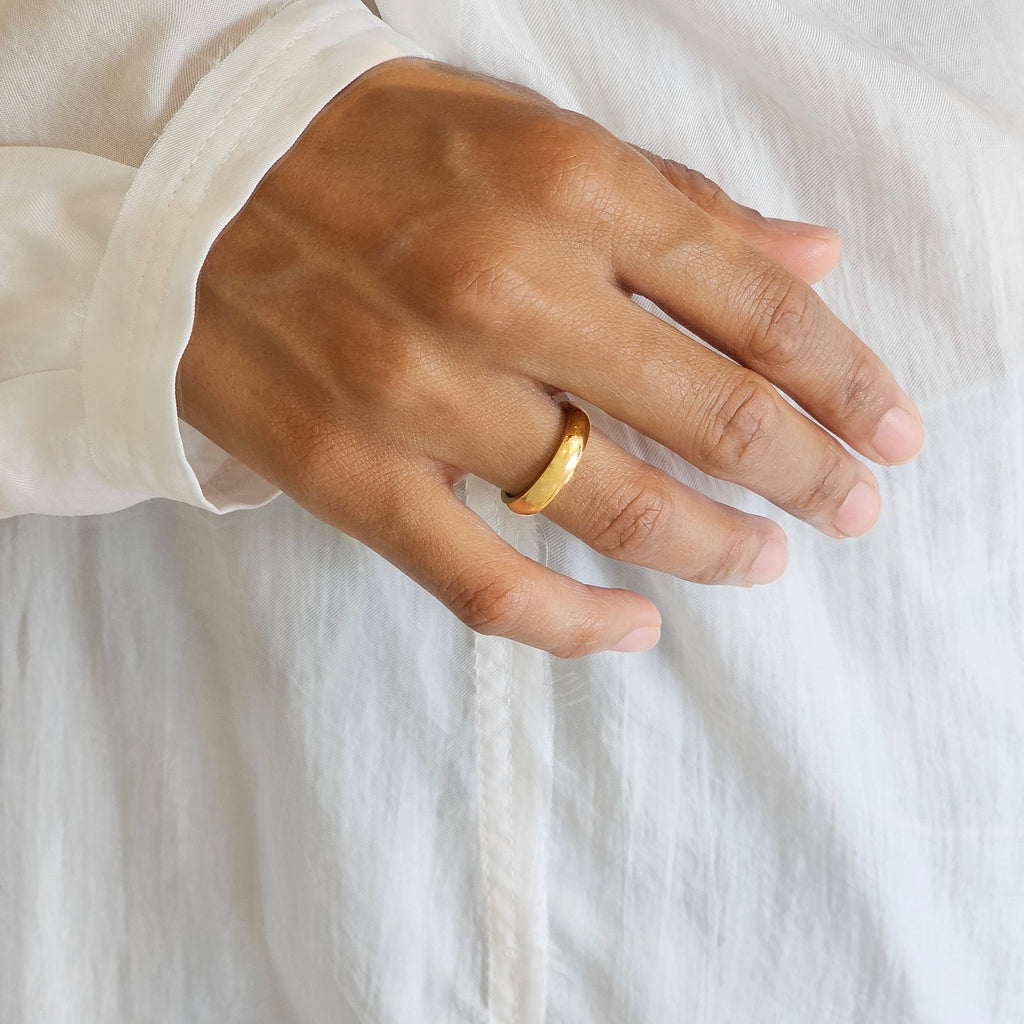 Classic Plain Band Ring I Stackable Gold Band Ring I Safana Jewellery