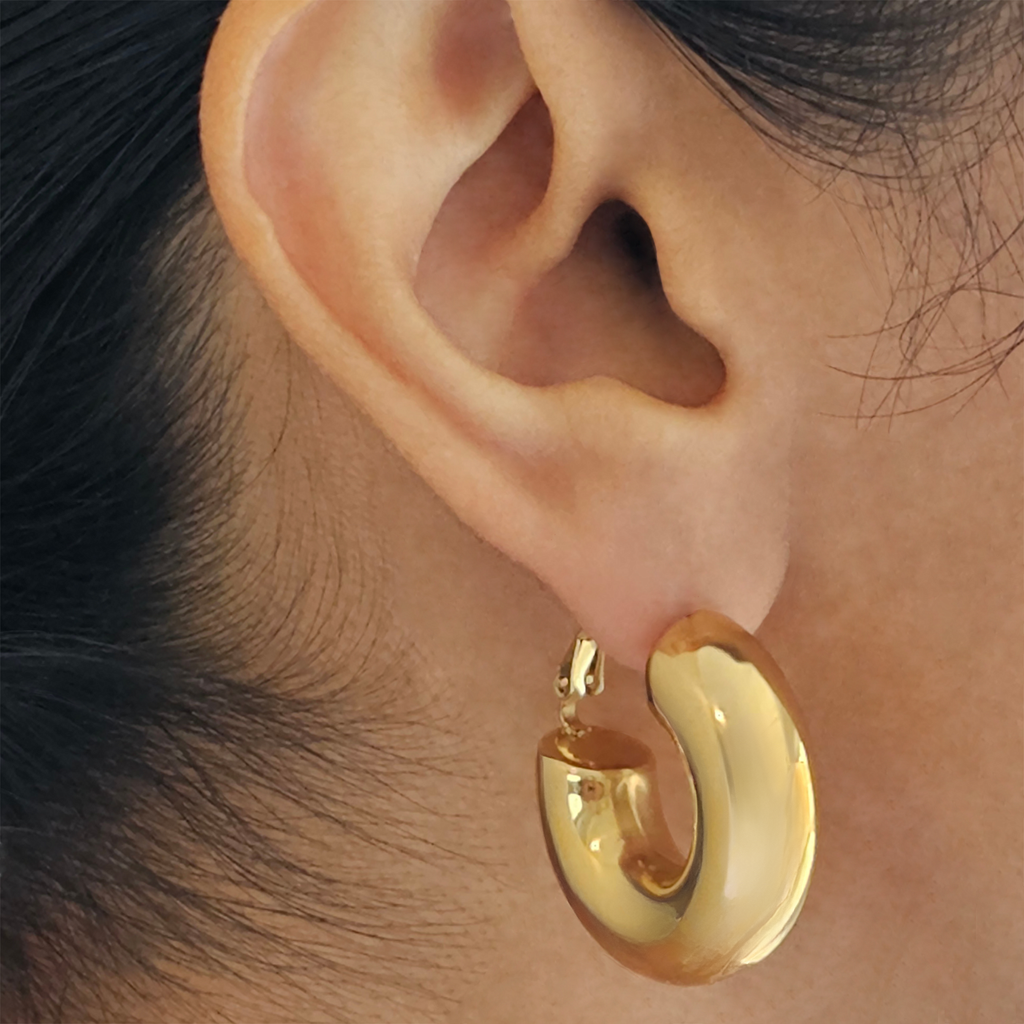 Thick Gold Hoops I Bold Hoops I Minimalist Hoops I Safana Jewellery

