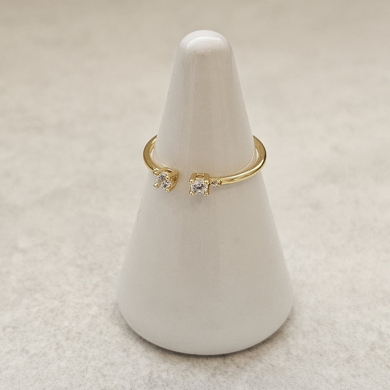 dainty two diamond gold ring