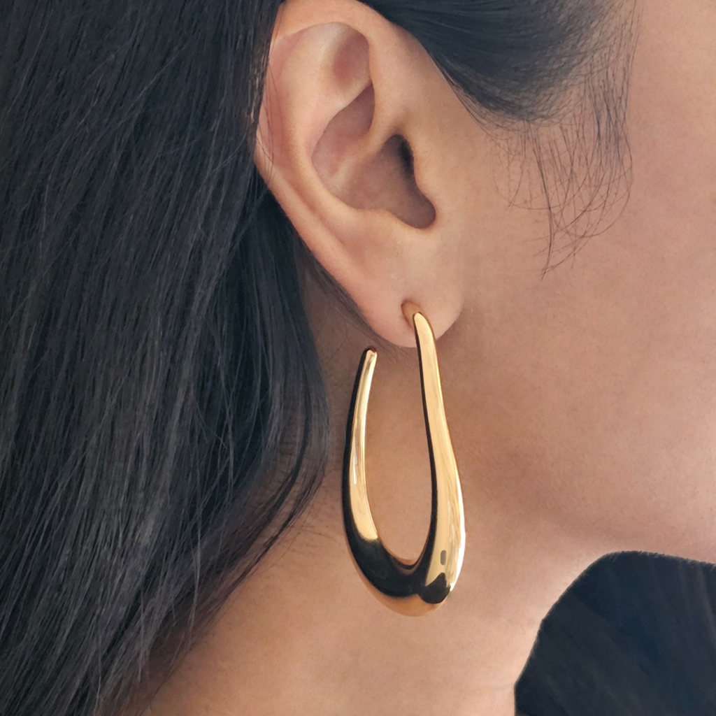 Large Gold Hoops I Non Tarnish Gold Hoops I Safana Jewellery