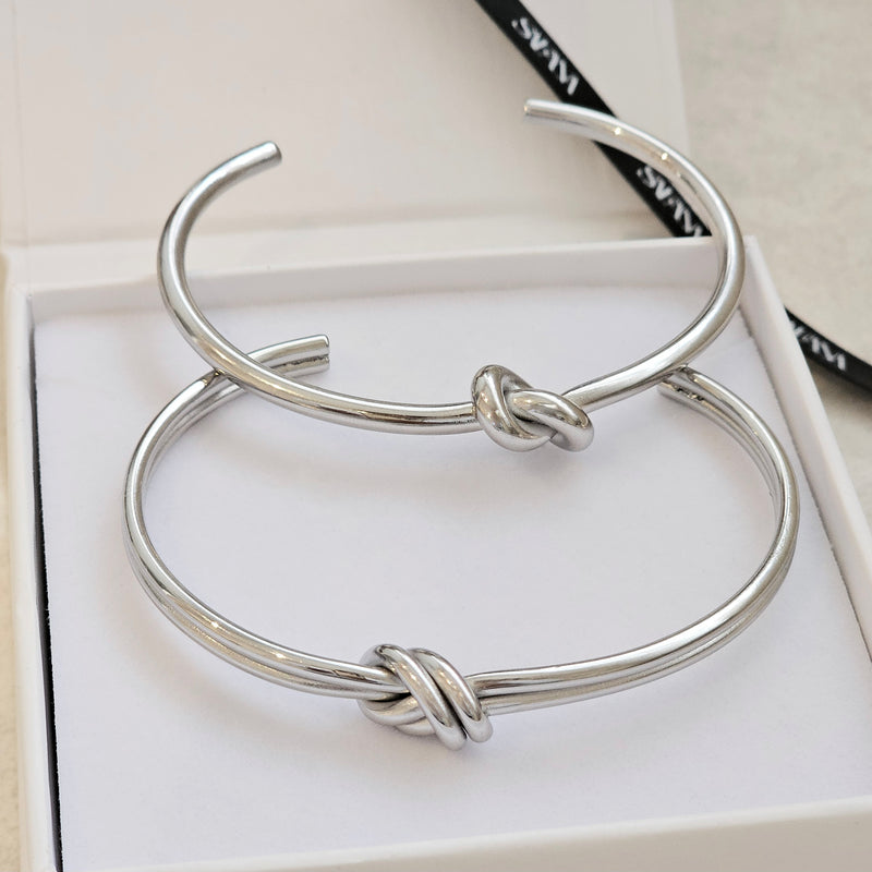 Double Knot Bangle Silver