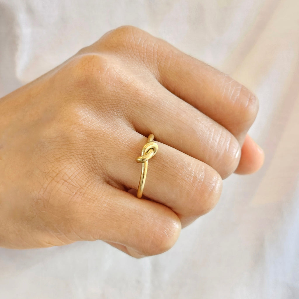 Knot Ring Gold I Love Knot Ring I Safana Jewellery