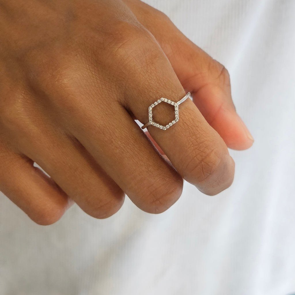 Hexagon Ring Silver