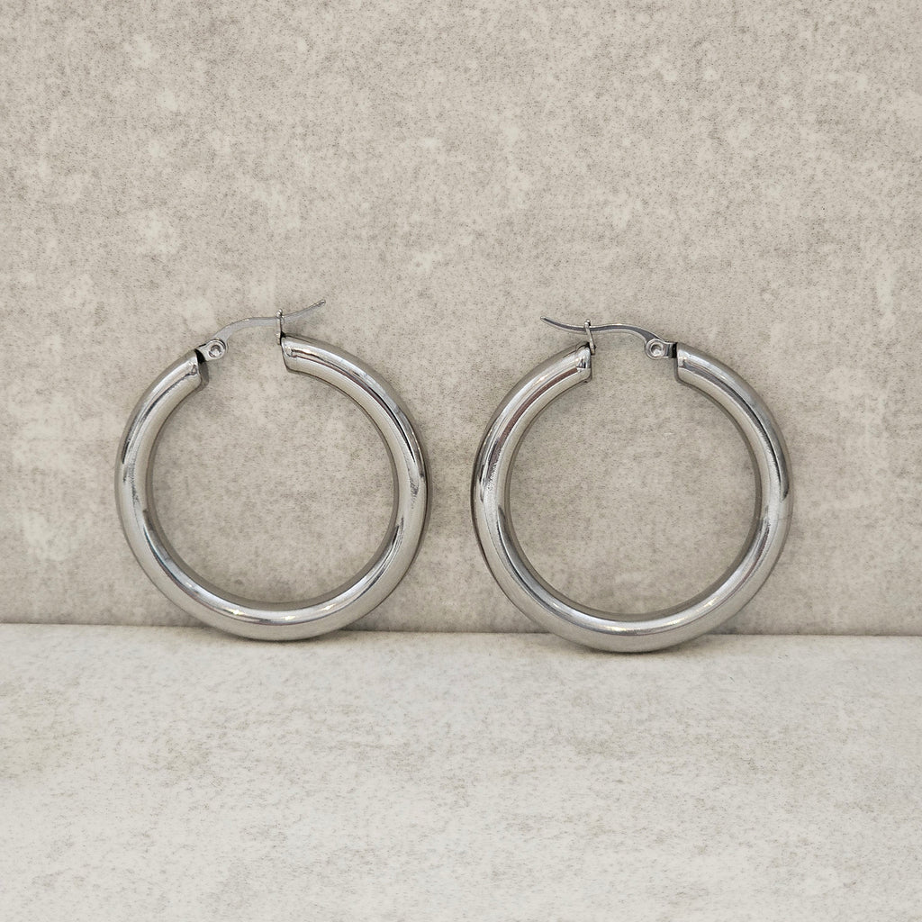 Tarnish Free Silver Hoops I Waterproof Jewellery I Safana Jewellery