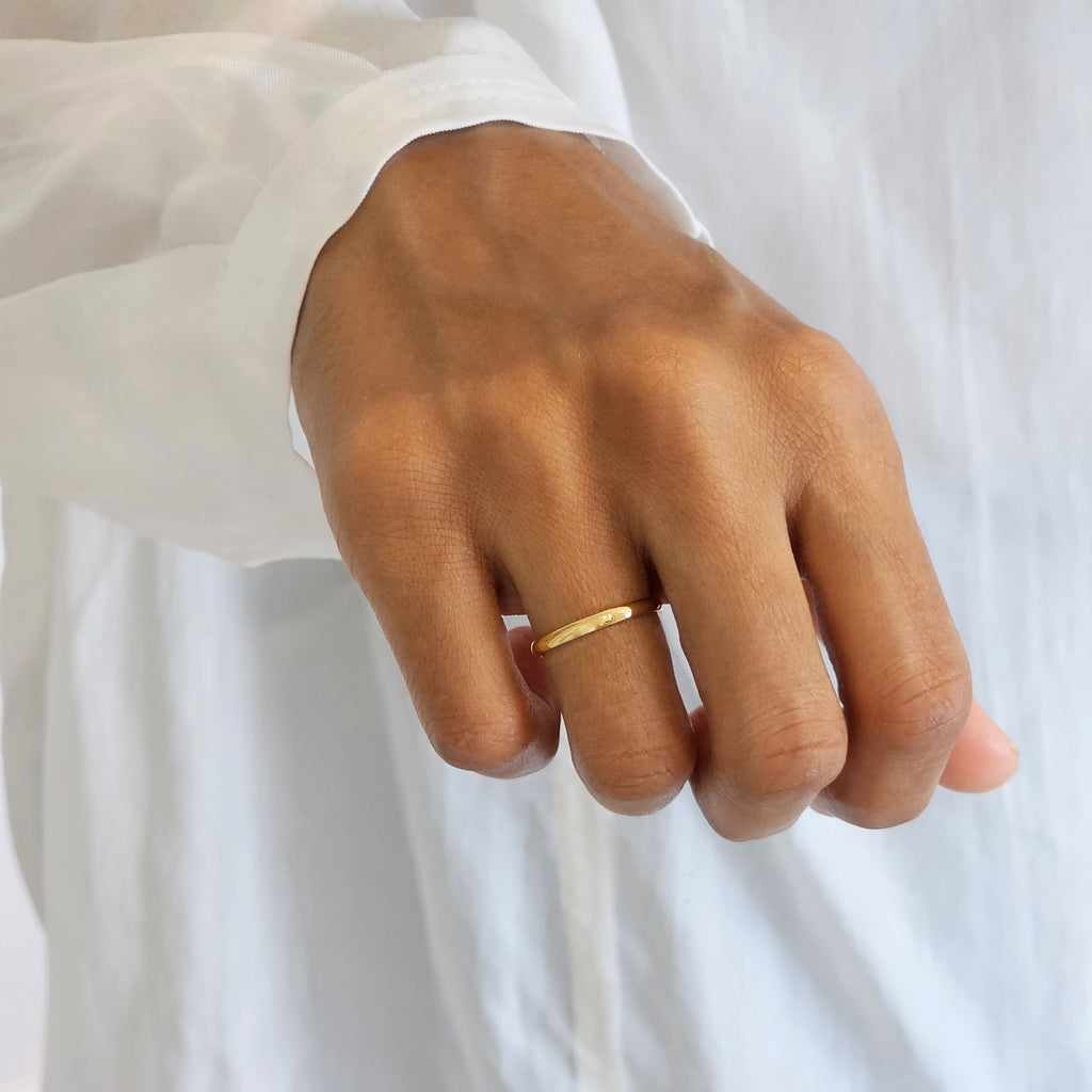 Plain Band Ring I Stackable Gold Band Ring I Safana Jewellery