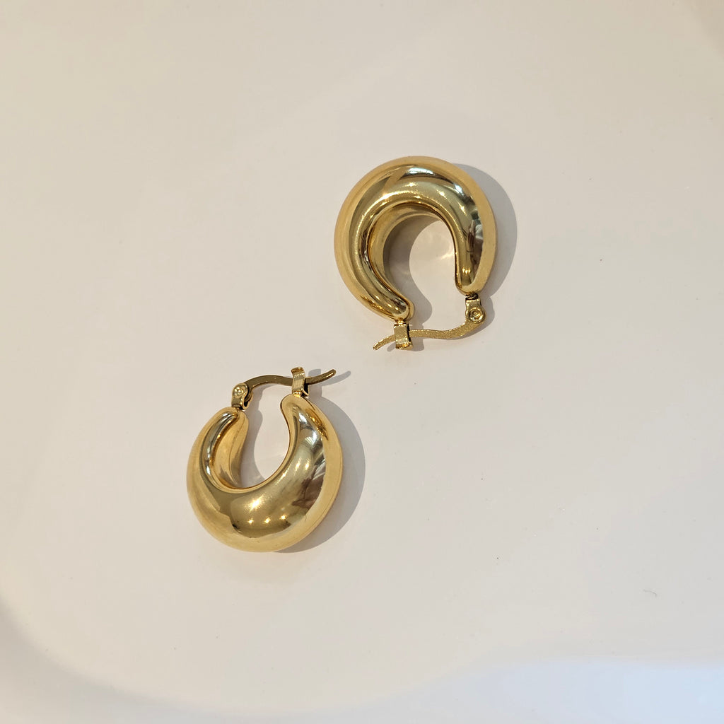 Chunky Gold Hoops I Tarnish Free Hoops