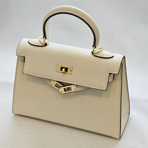 Cream Leather Tote Bag I Women's Leather Bag I Safana Jewellery