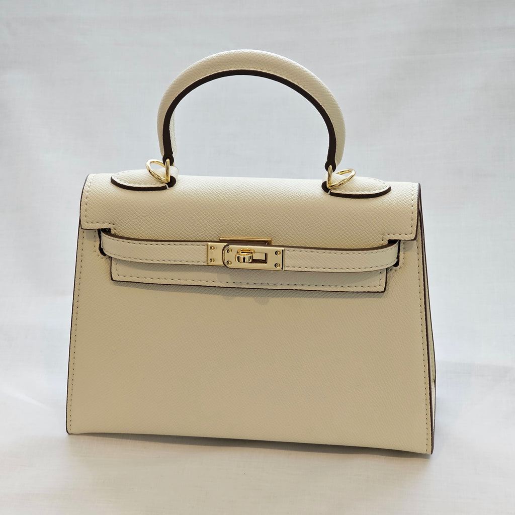 Cream Leather Tote Bag I Women's Leather Bag I Safana Jewellery