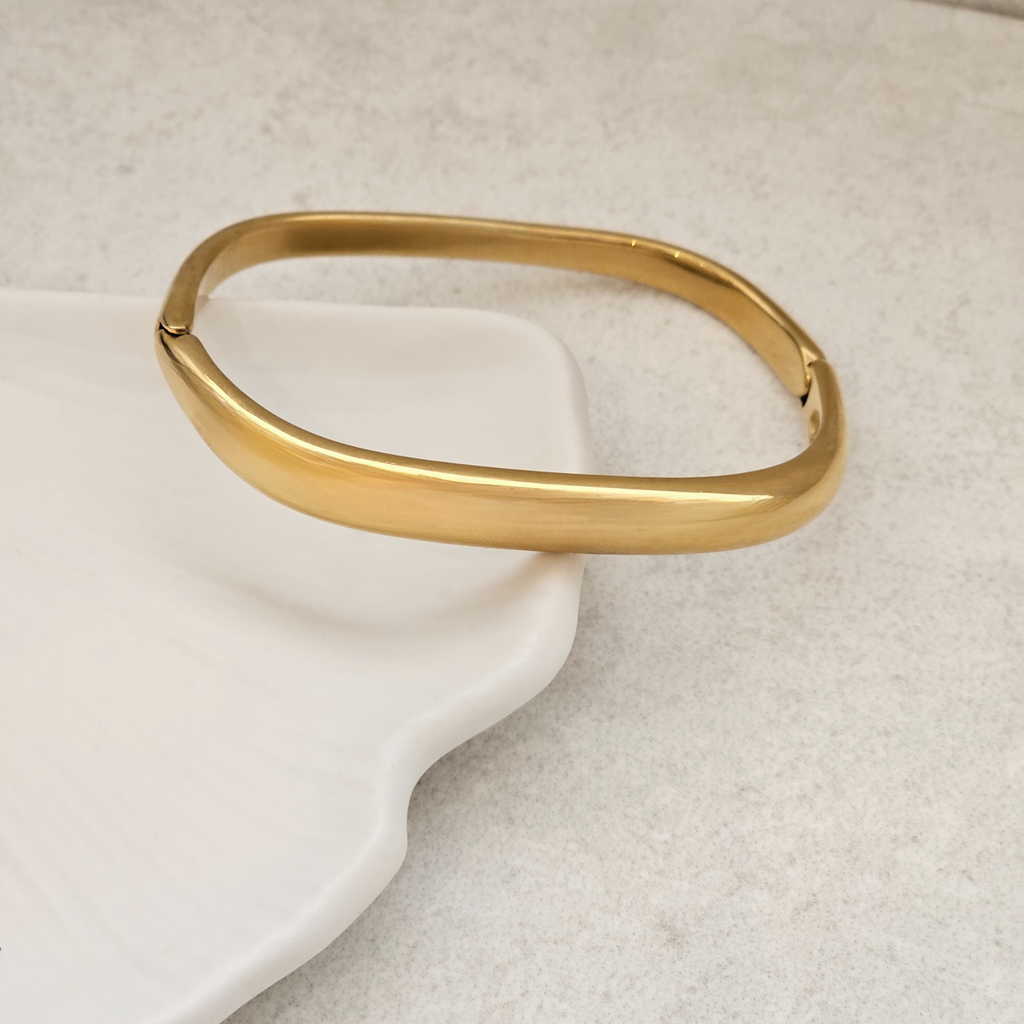 Square Gold Bangle I Non Tarnish Bangle I Safana Jewellery