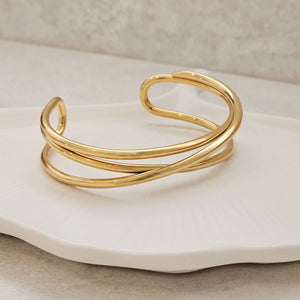 Gold Cuff Bangle I Waterproof Jewellery I Safana Jewellery