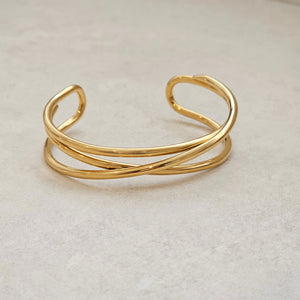 Gold Cuff Bangle I Waterproof Jewellery I Safana Jewellery