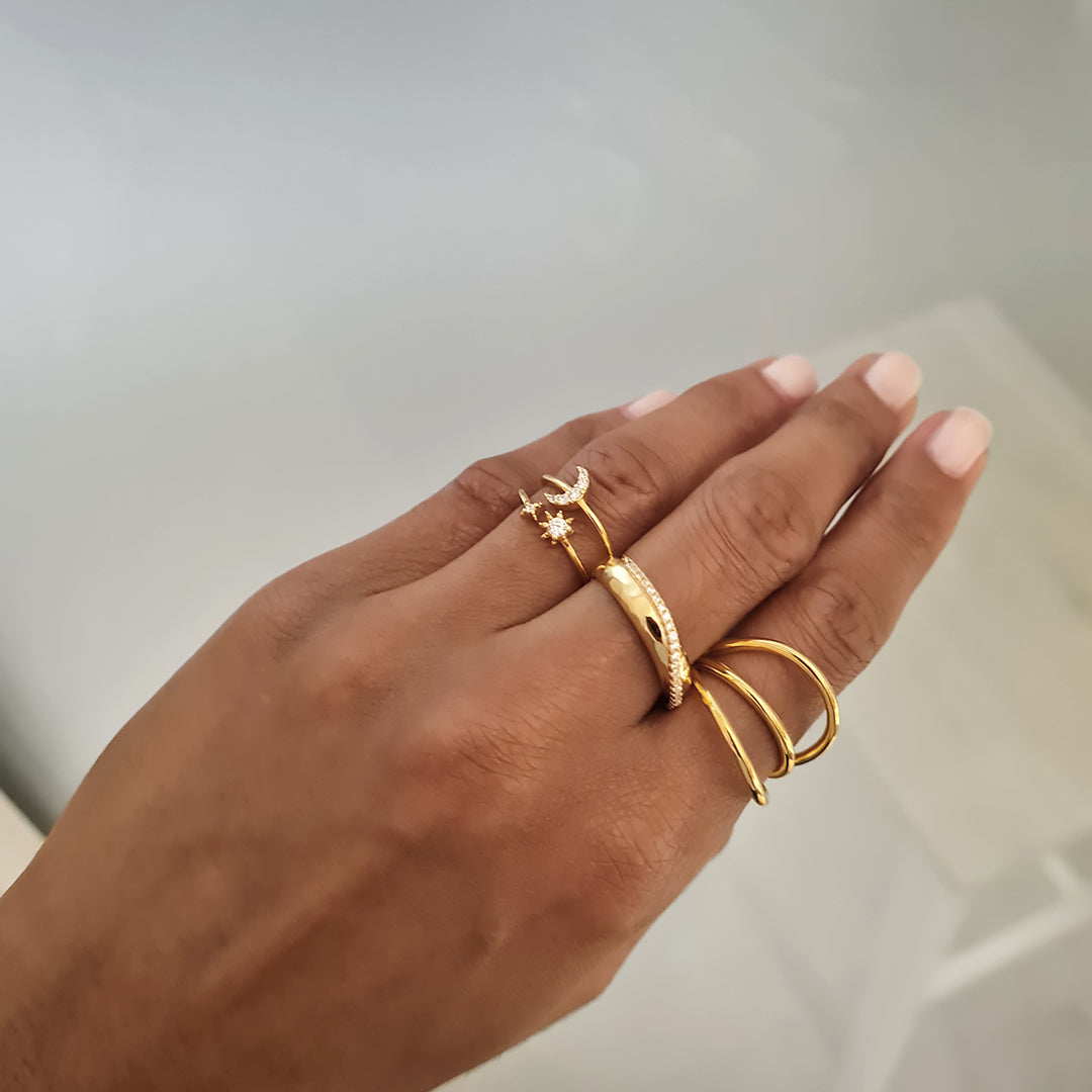Triple Stack Ring I Gold Stacking Rings Women I Safana Jewellery