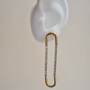 Gold Paperclip Earrings, Women's gold statement earrings, jewellery gifts