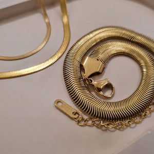 Snake Chain Bracelet, tarnish free waterproof jewellery, Women's gold chunky bracelets