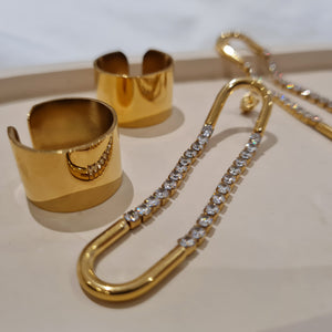 Gold Paperclip Earrings, Women's gold statement earrings, jewellery gifts